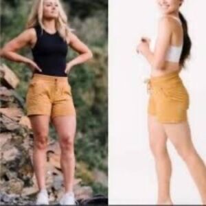 Zyia Active Stretch Sporty Outdoor canyon Shorts Mustard Yellow Size XXXL